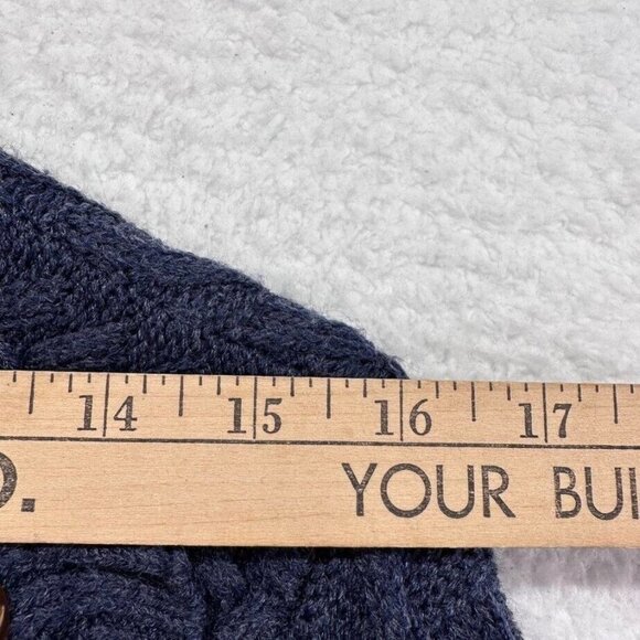 Mayoral Womens Cardigan Sweater Size 14 Navy Blue Fringe Multi Stitch Design - Picture 4 of 10